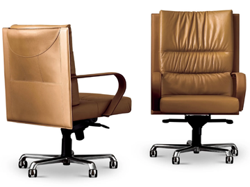 GINZA - Swivel leather executive chair with armrests by i 4 Mariani - view 3